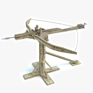 3d model medieval ballista bow