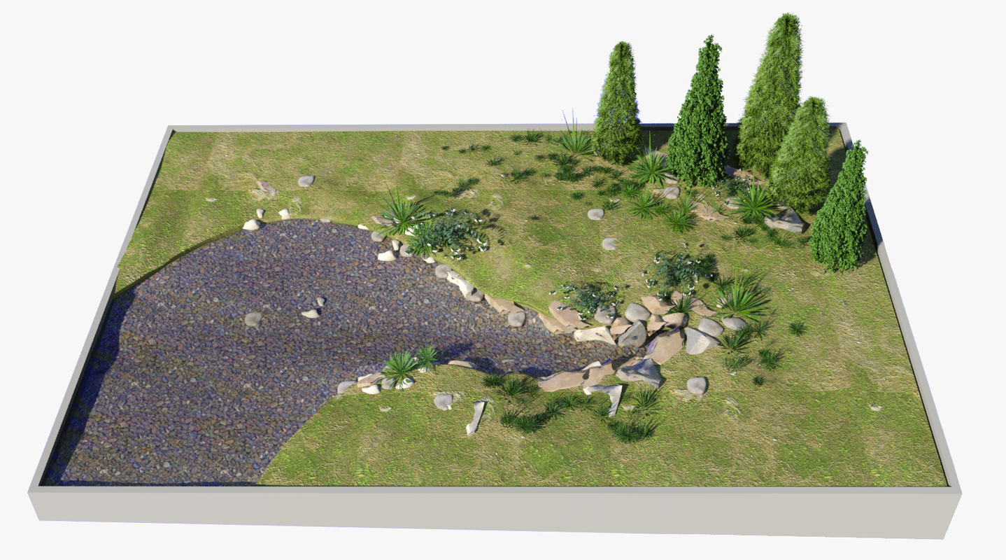 Landschaft mit einem Teich 3DModell TurboSquid 910787