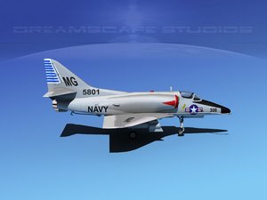 skyhawk douglas a-4 a-4d 3d model