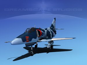 skyhawk douglas a-4 a-4d obj