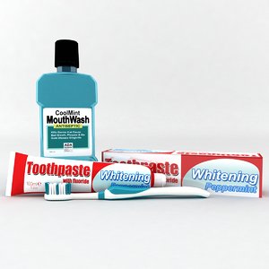 3d toothbrush toothpaste box model