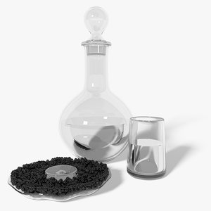 3d 3ds carafe vodka caviar