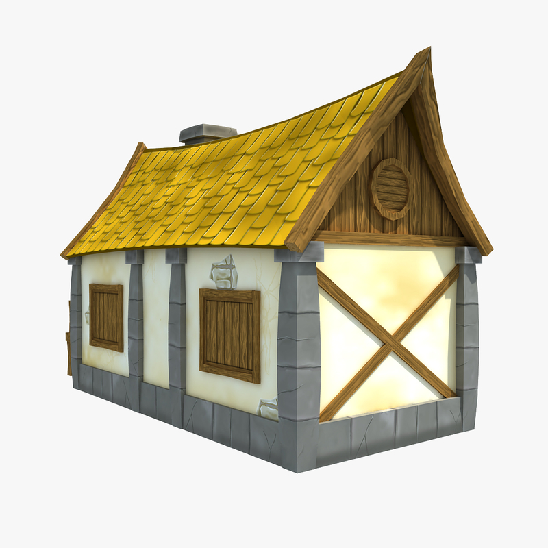 medieval cartoon house 3d model
