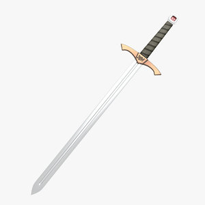 3d model of medieval knight sword