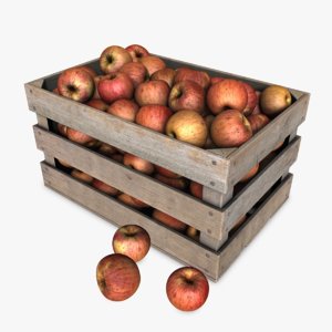 3d crate apples model