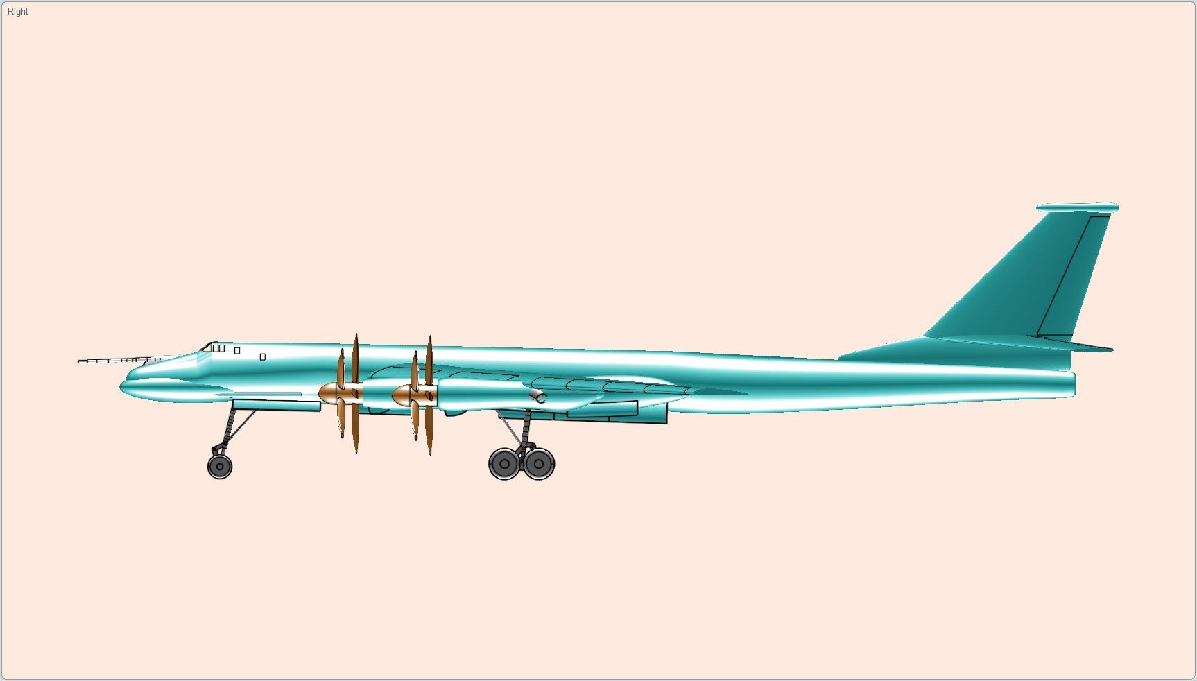 tu-95 bear aircraft solid dwg