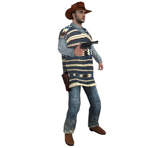 rigged cowboy hat 3d model
