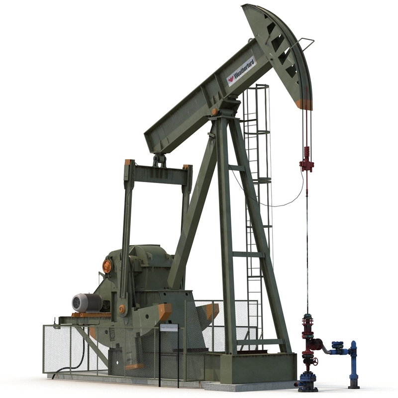 oil pump jack rigged 3d max