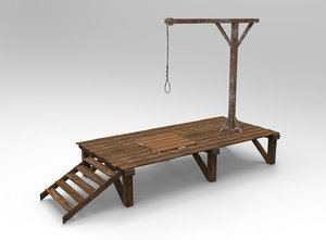 3d wooden gallows