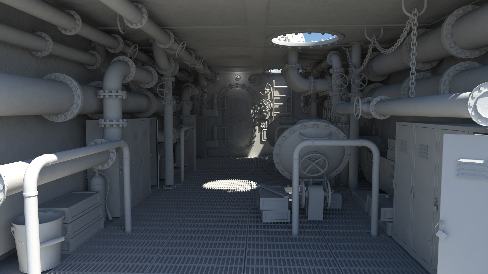 interior submarine 3d model