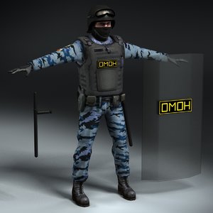 3d model omon russian police officer