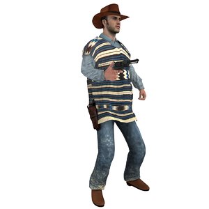 3d model rigged cowboy hat