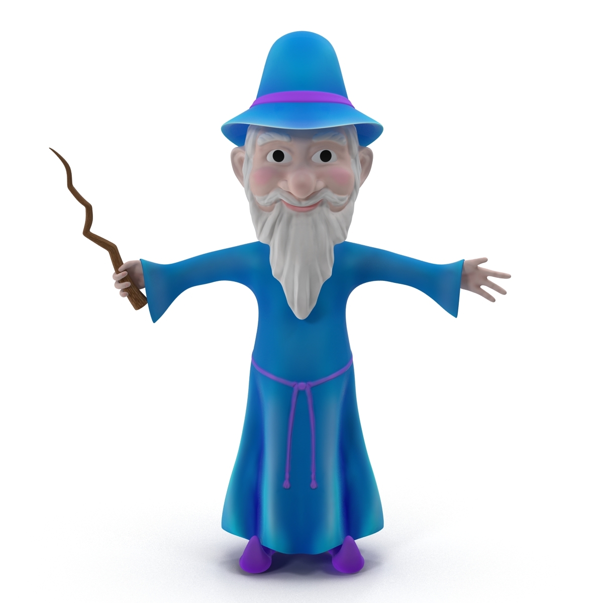 3d cartoon wizard rigged modeled model