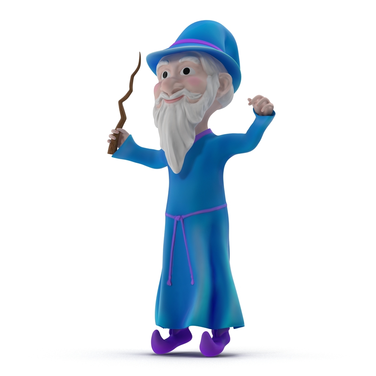 3d cartoon wizard rigged modeled model