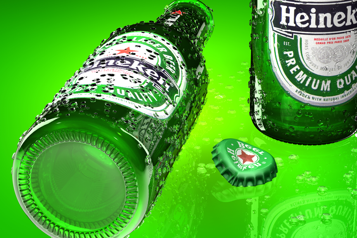 heineken beer bottle obj