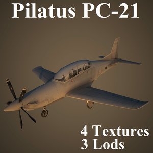 3d model of pilatus air low-poly