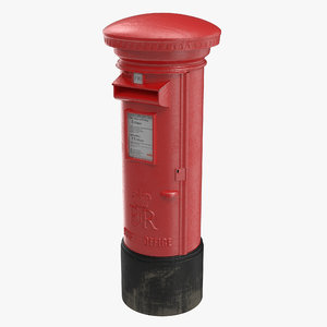 british post box 3d model
