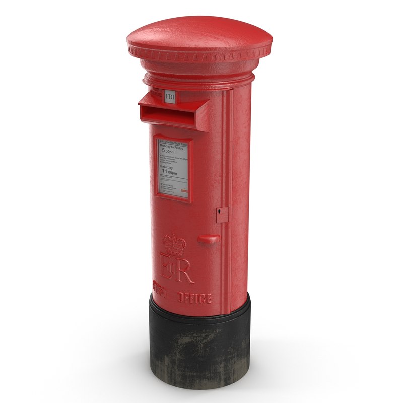 british post box 3d model