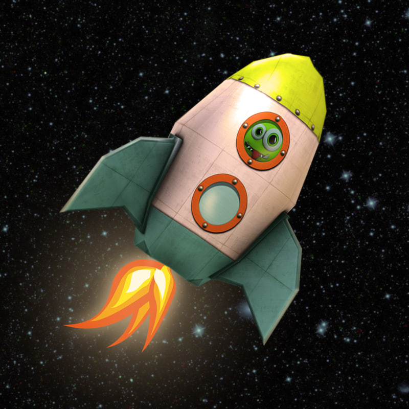 3d model cartoon rocket