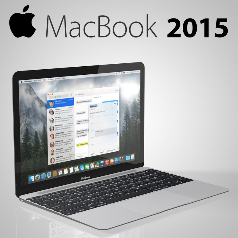 new macbook 2015 3d model