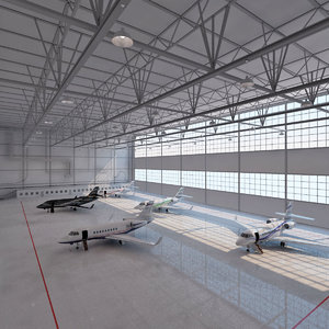 3d model aircrafts hangar