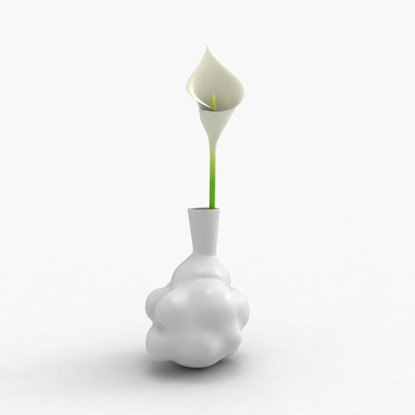 3ds max modern vase flower