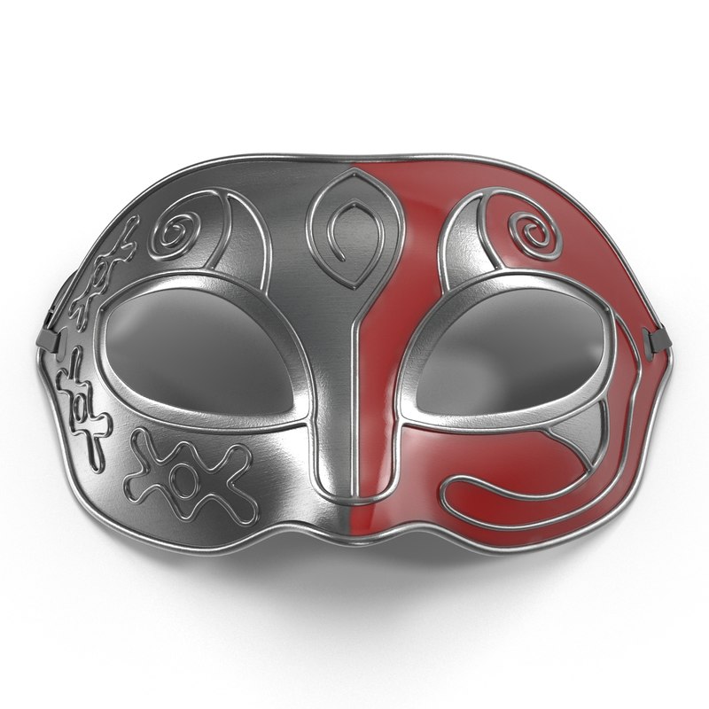 3d Model Of Masquerade Mask Red