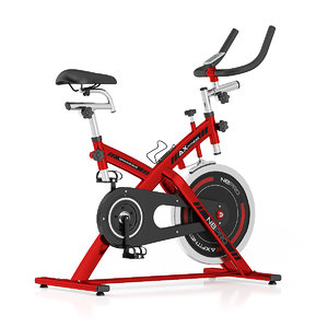 red stationary spinning bike 3d c4d