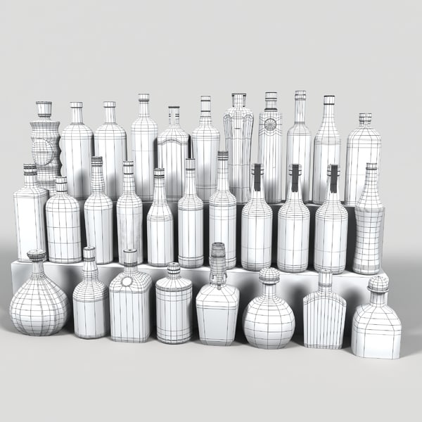liquor bottles 3d model