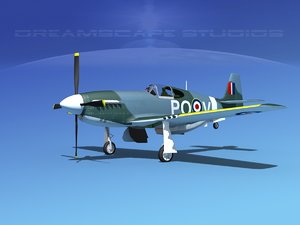 3d model p-51 mustang x