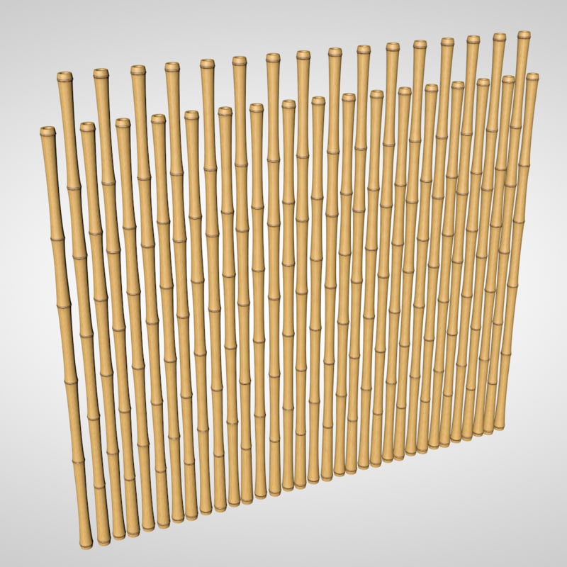 3d bamboo wall model