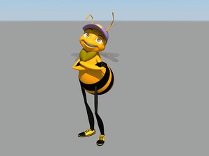 maya rigged toon worker bee