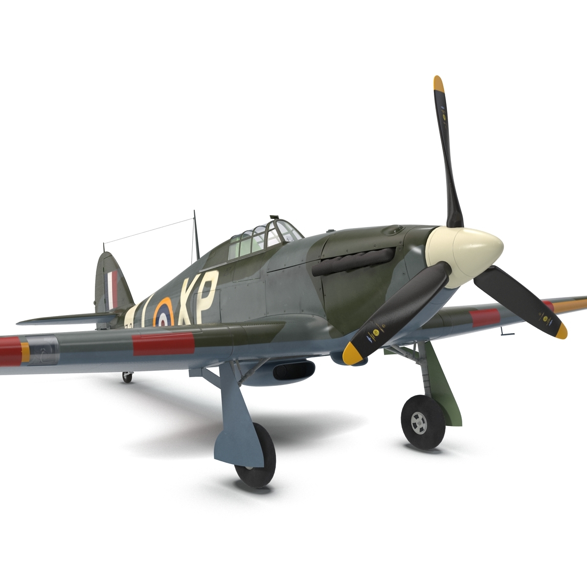 hawker hurricane wwii fighter 3d max