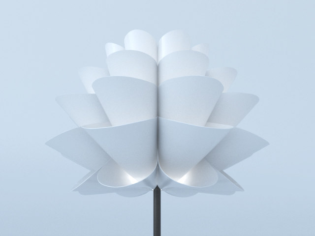 3d flower lamp lighting model