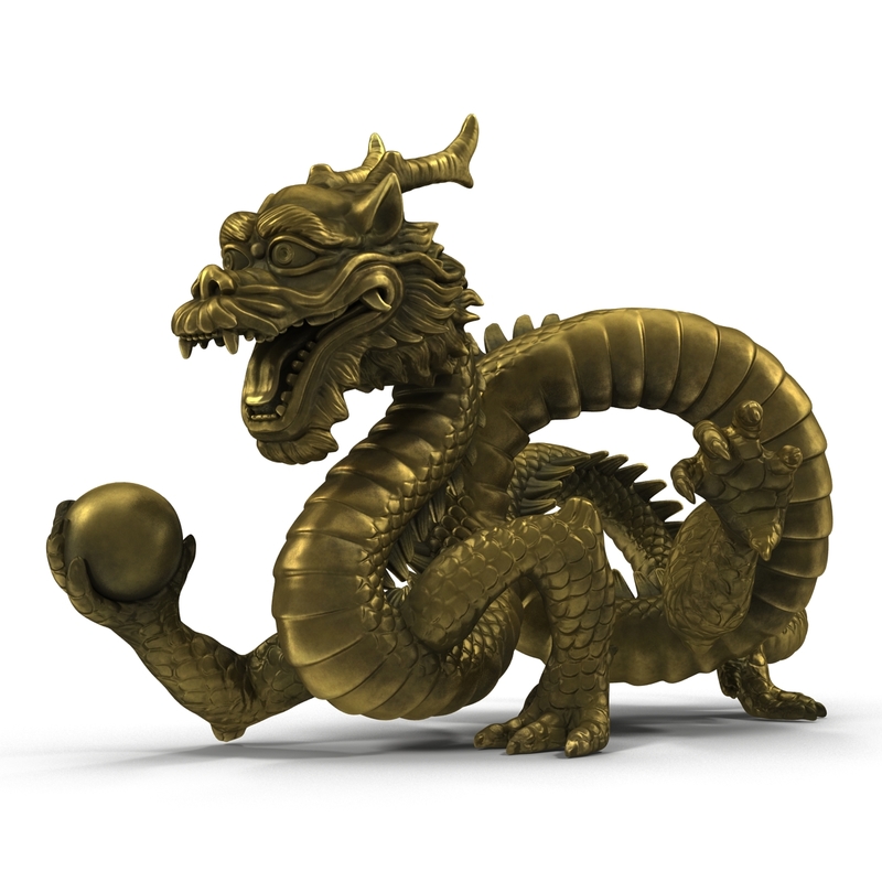 chinese dragon statue 3d c4d