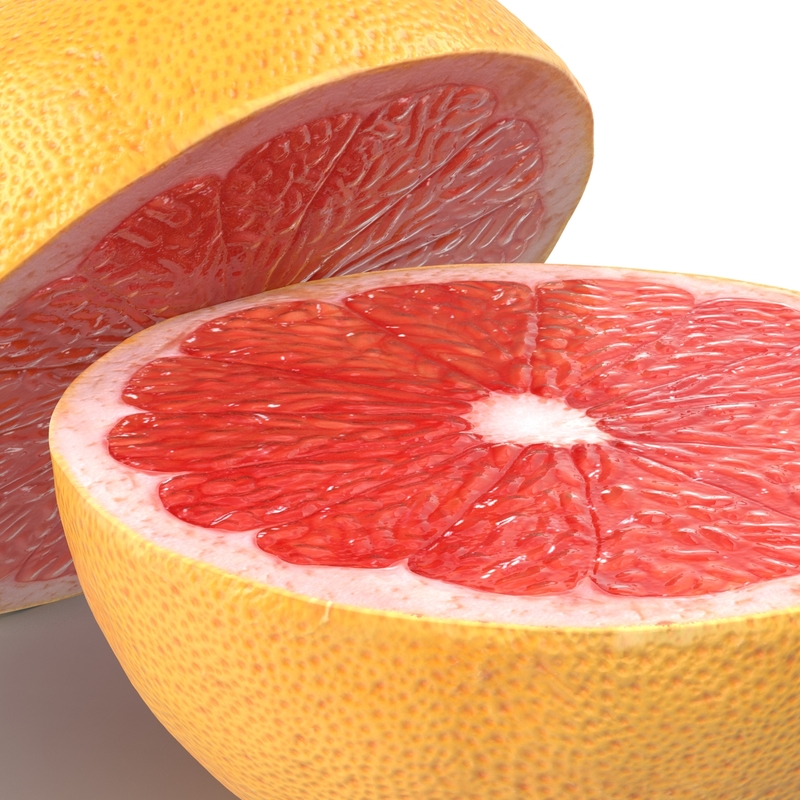 3d grapefruit cross section modeled