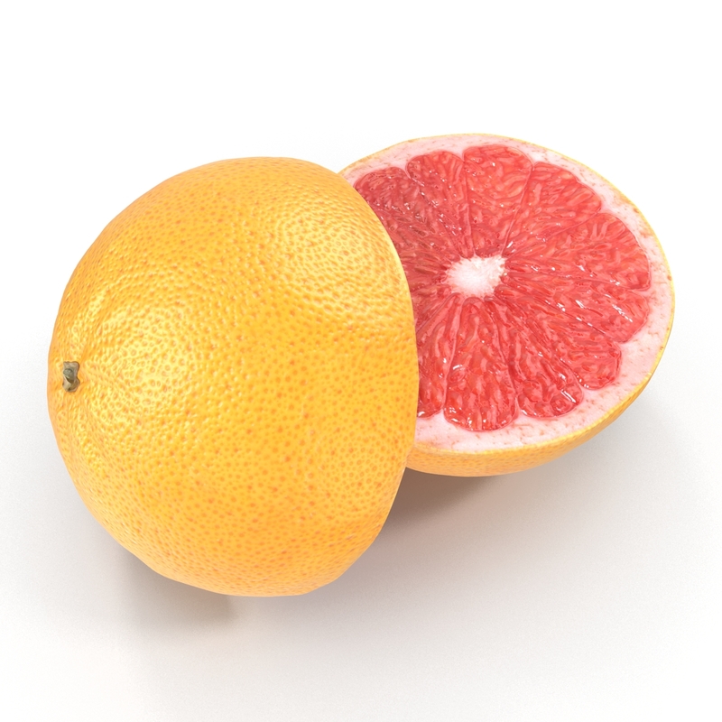 3d grapefruit cross section modeled