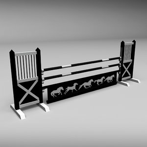 horse jumping obstacle 3d model