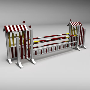 3d model horse jumping obstacle