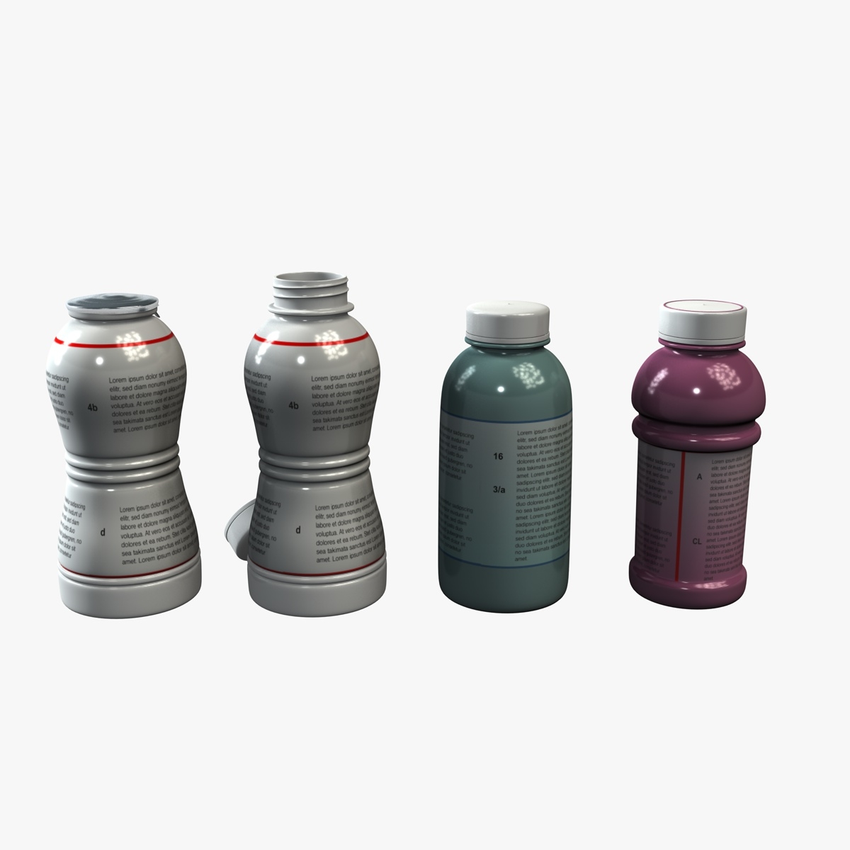 yogurt bottles obj