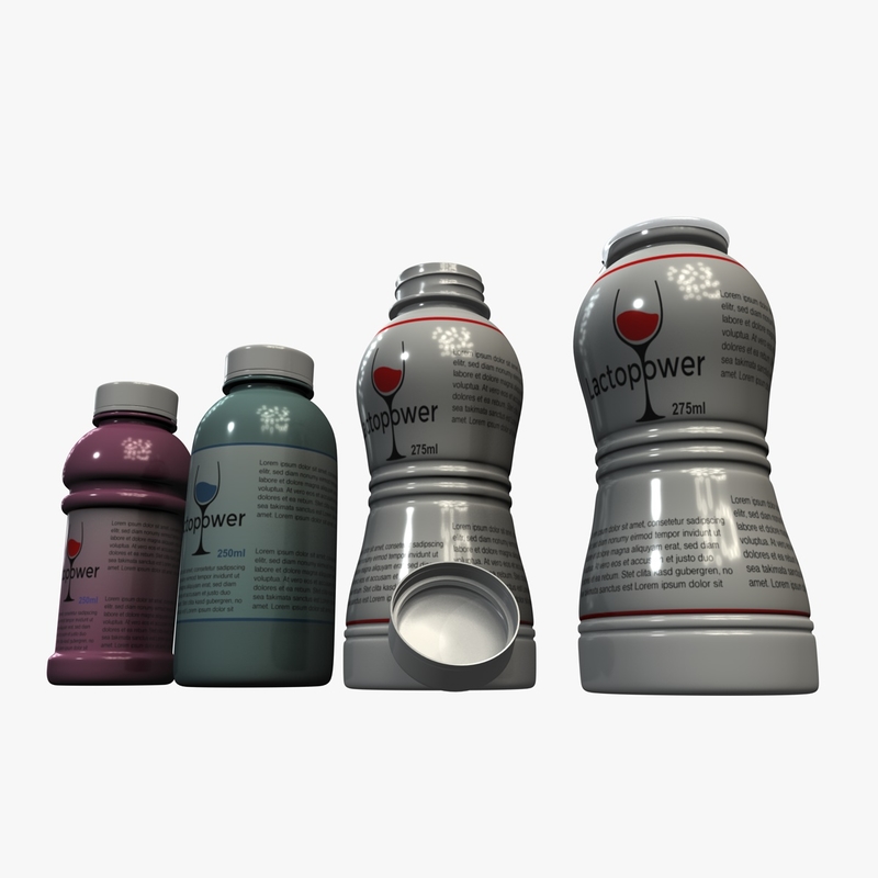 yogurt bottles obj