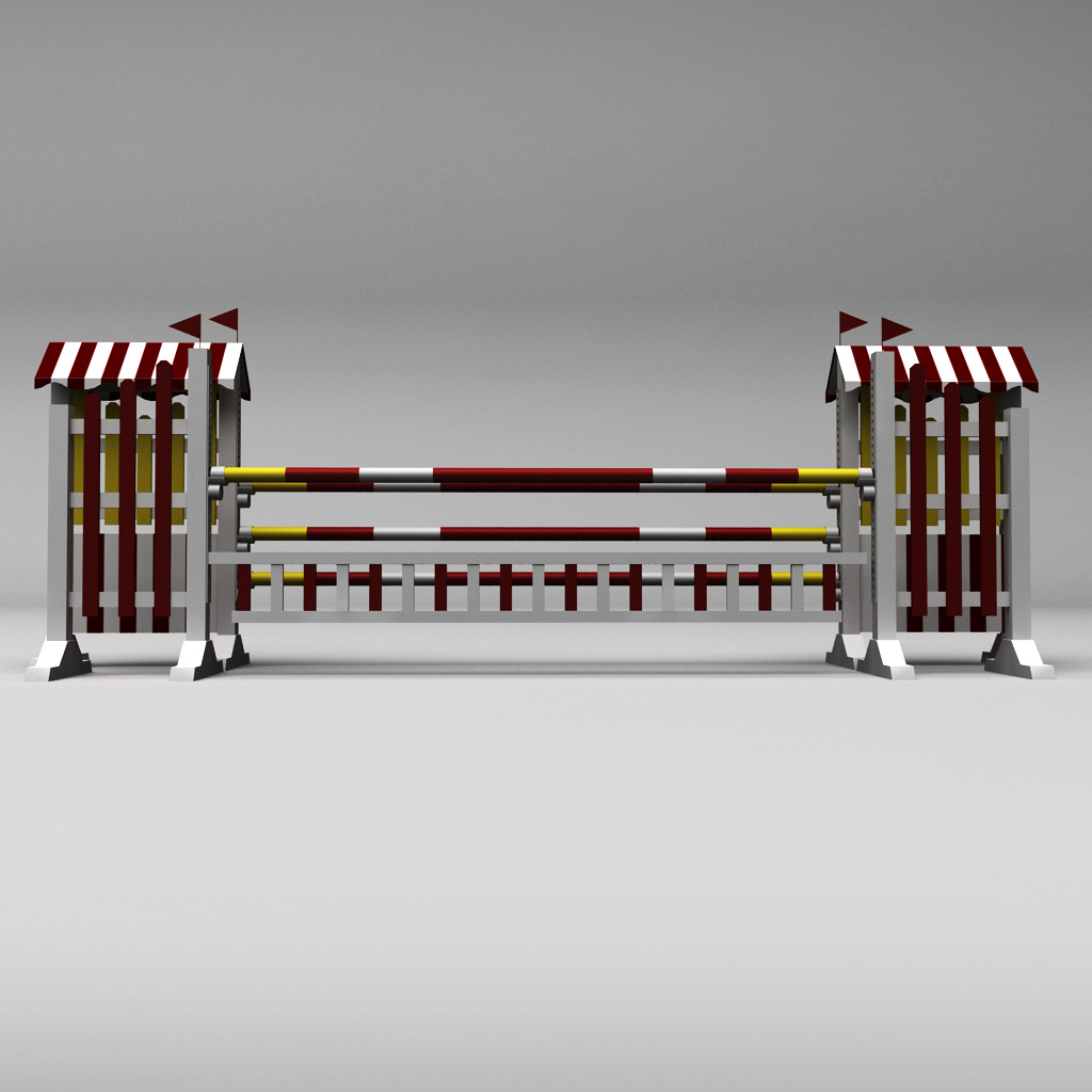 horse jumping obstacle 3d model