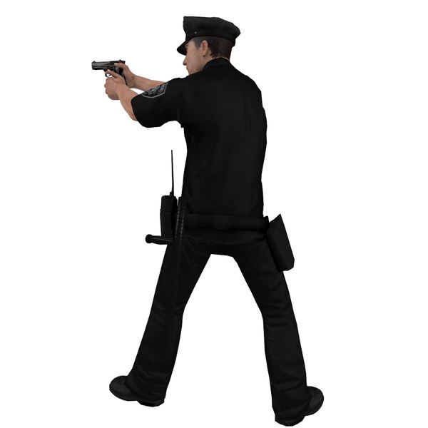 3d model rigged police officer