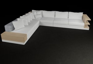 3d max sofa modern minimal