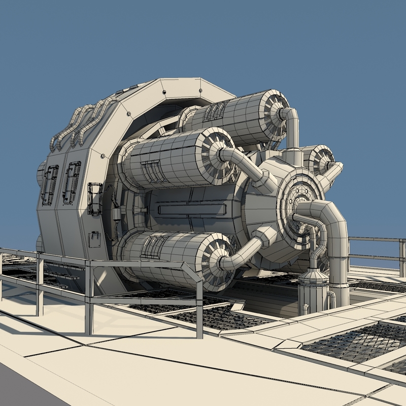 3dsmax futuristic reactor 2