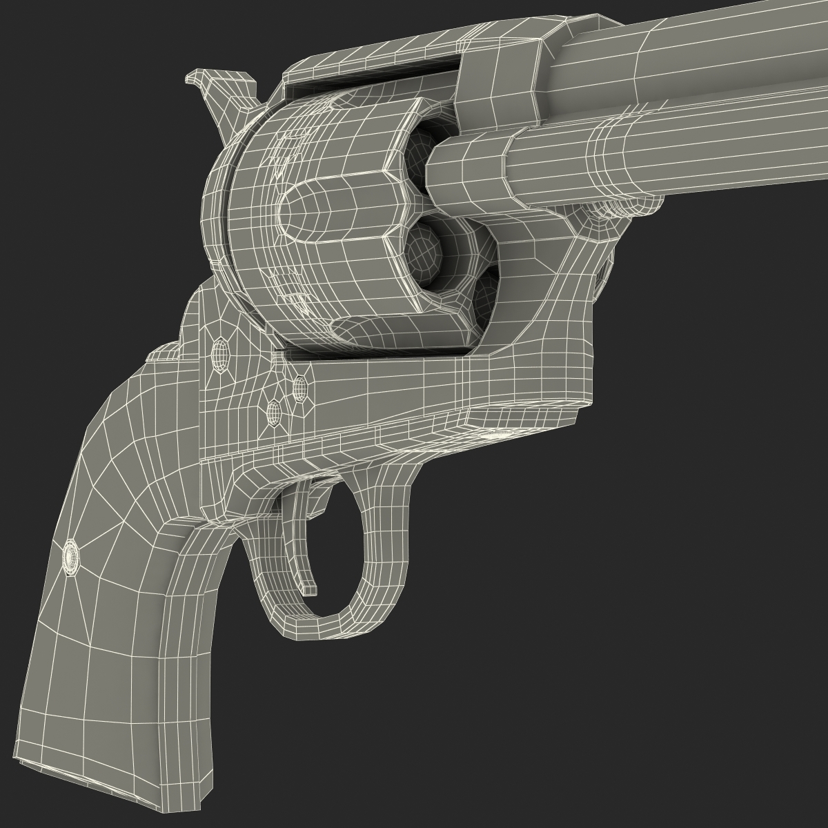 左轮手枪3d模型
