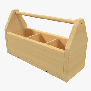 3d model wooden tool box