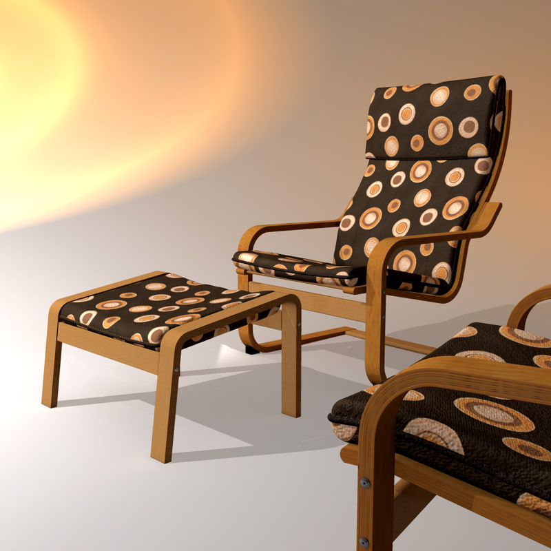 ikea poang chair 3d model