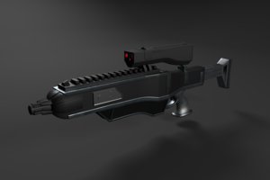 3d 3ds sci-fi rifle