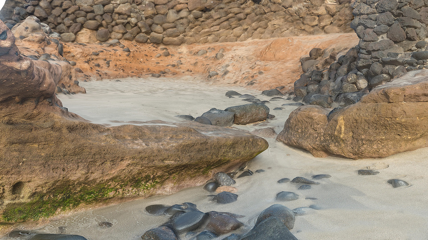 rocky beach 16k 3d max